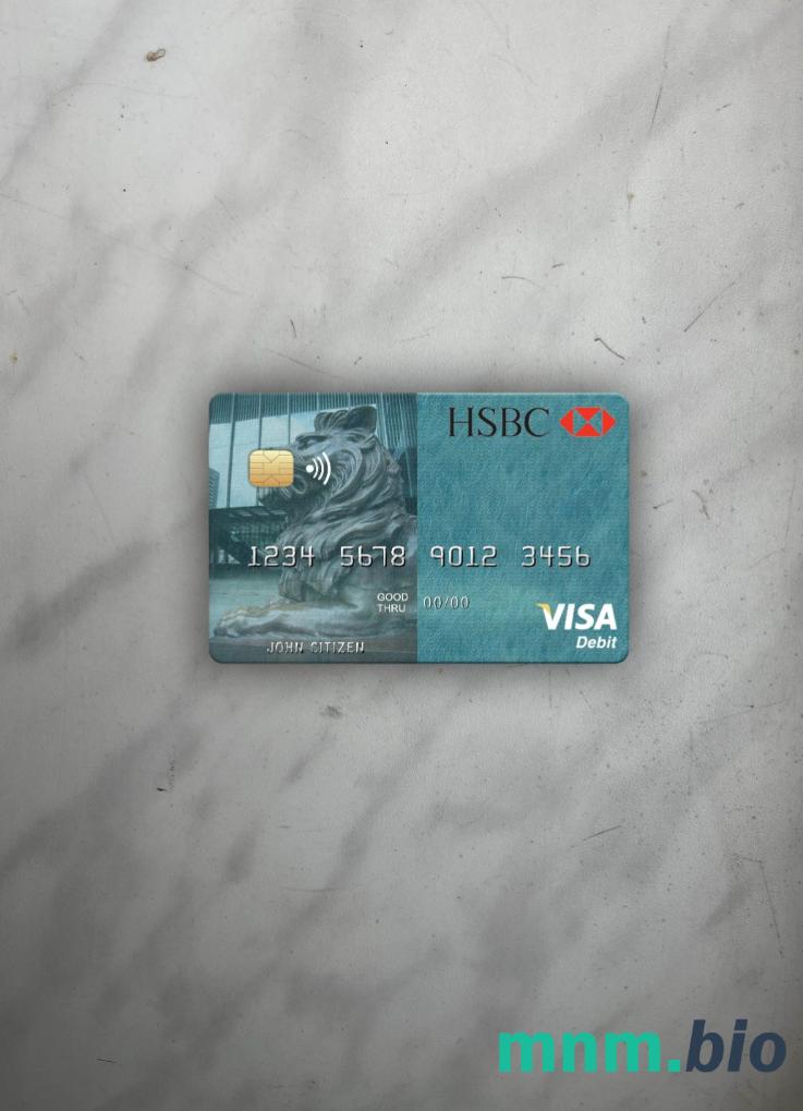 Mauritius HSBC bank visa obciążyć card wygląd fotograficzny skan PSD + zdjęcie